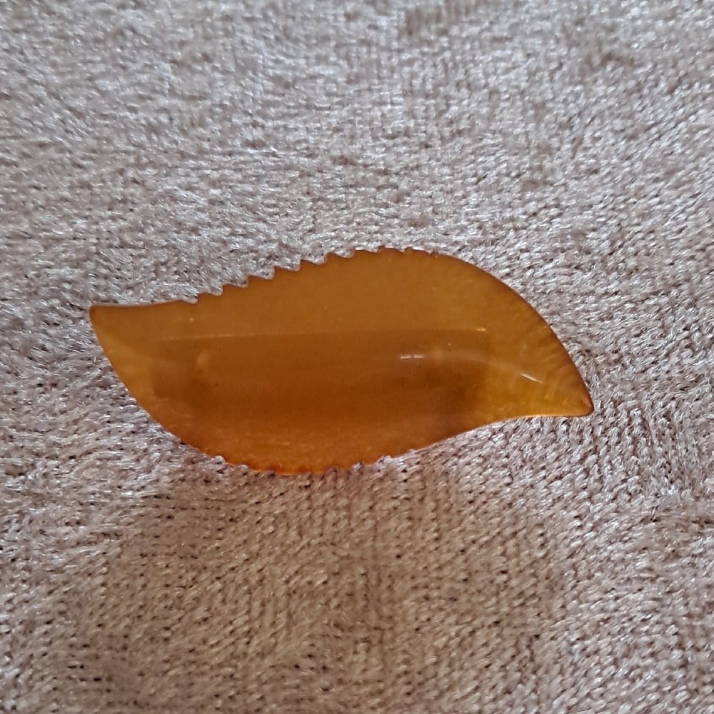 Vintage Estate Bakelite Translucent Carved Edge Sterling Silver Brooch Pin 925